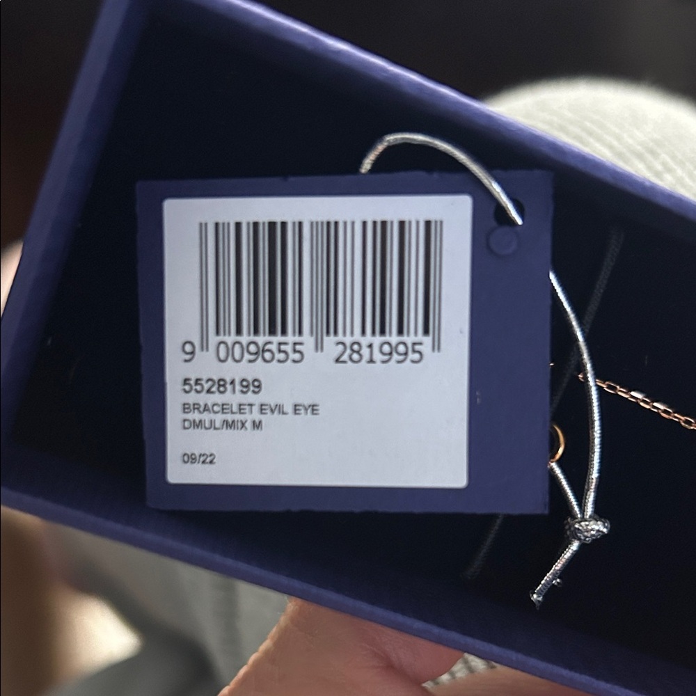 PERFECT 4 VALENTINES - BN NEVER WORN Swarovski Rose Gld Bracelet w/ 🧿 Charm - Picture 5 of 5